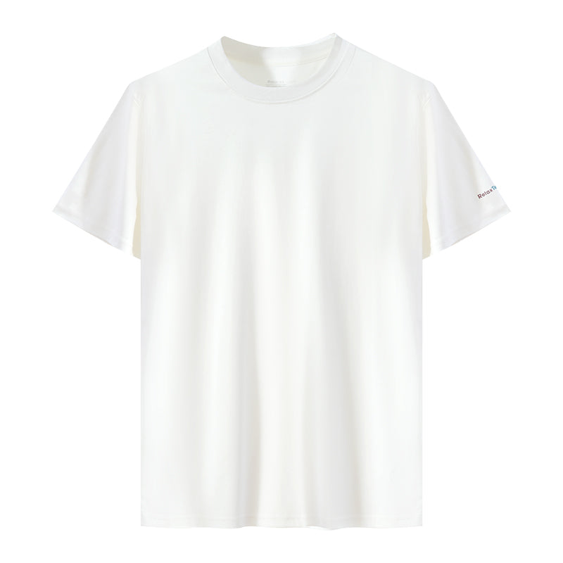 RelaxTee เสื้อยืดแขนสั้นยูนิเซ็กส์ 3 การป้องกัน ระบายอากาศดี สวมใส่สบาย กันน้ำ กันน้ำมัน กันคราบ ผ้าฝ้ายแท้ 100% อ่อนโยน