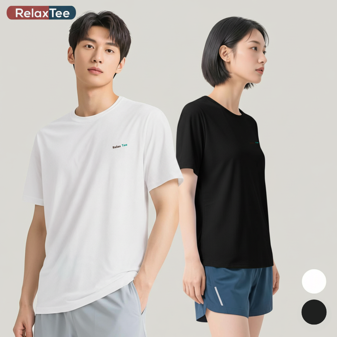 เสื้อยืด RelaxTee เทคโนโลยีพิเศษ  แห้งเร็วทันใจ ระบายอากาศดี  ช่วยบล็อกแสงแดด สำหรับออกกำลังกายกลางแจ้ง