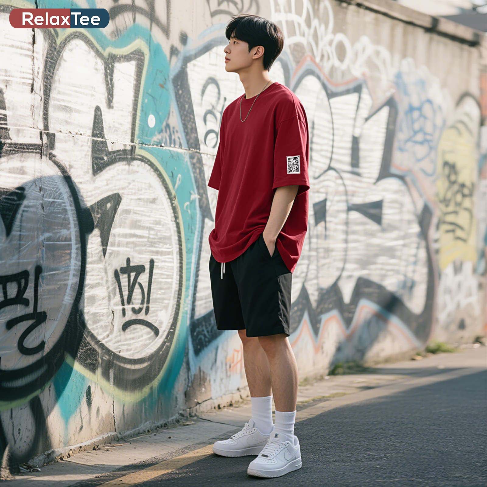 RelaxTee เสื้อยืดแฟชั่นสตรีทแวร์ โอเวอร์ไซส์ ใส่สบาย ลำลอง ระบายอากาศได้ดี แขนสั้น