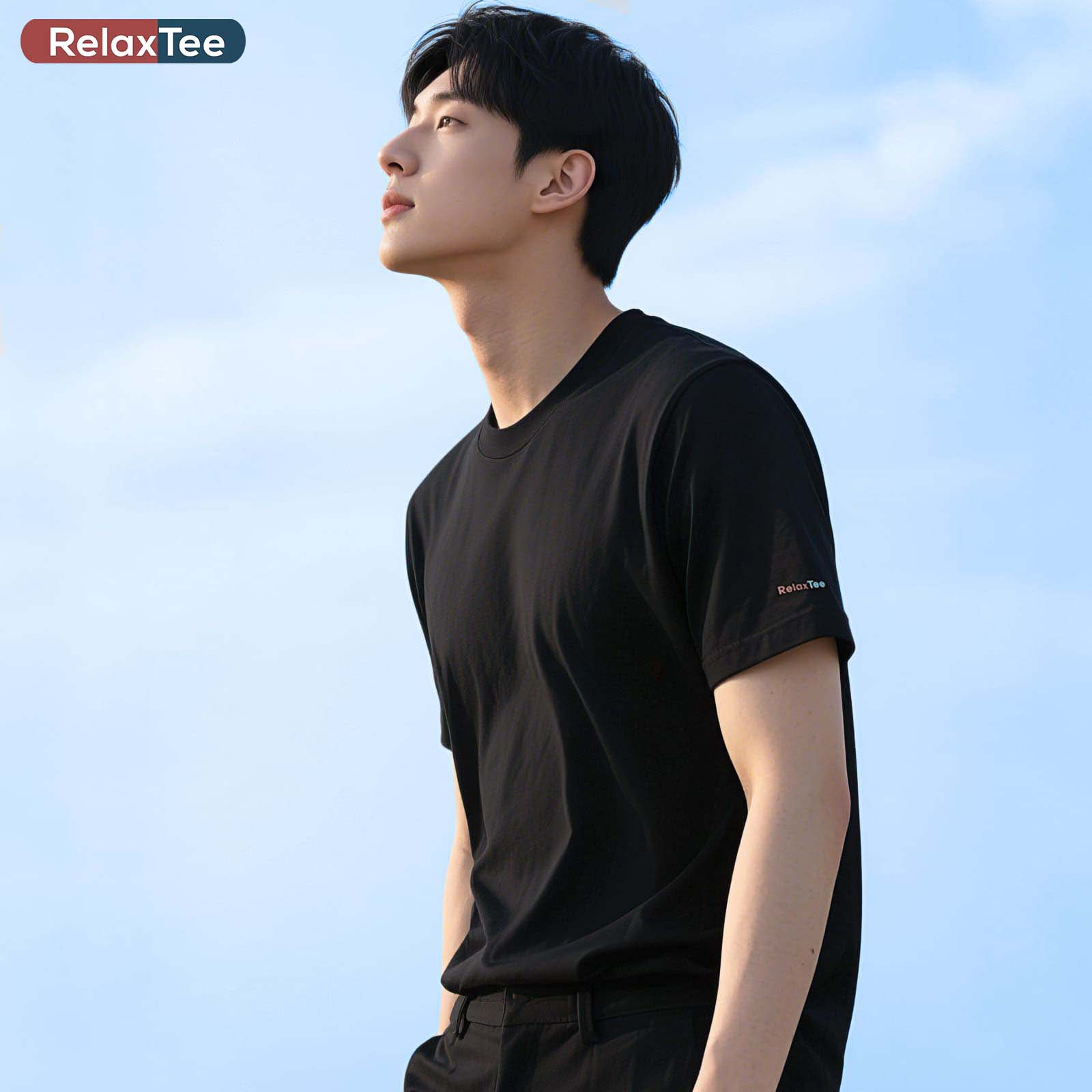 RelaxTee เสื้อยืดแขนสั้นยูนิเซ็กส์ 3 การป้องกัน ระบายอากาศดี สวมใส่สบาย กันน้ำ กันน้ำมัน กันคราบ ผ้าฝ้ายแท้ 100% อ่อนโยน