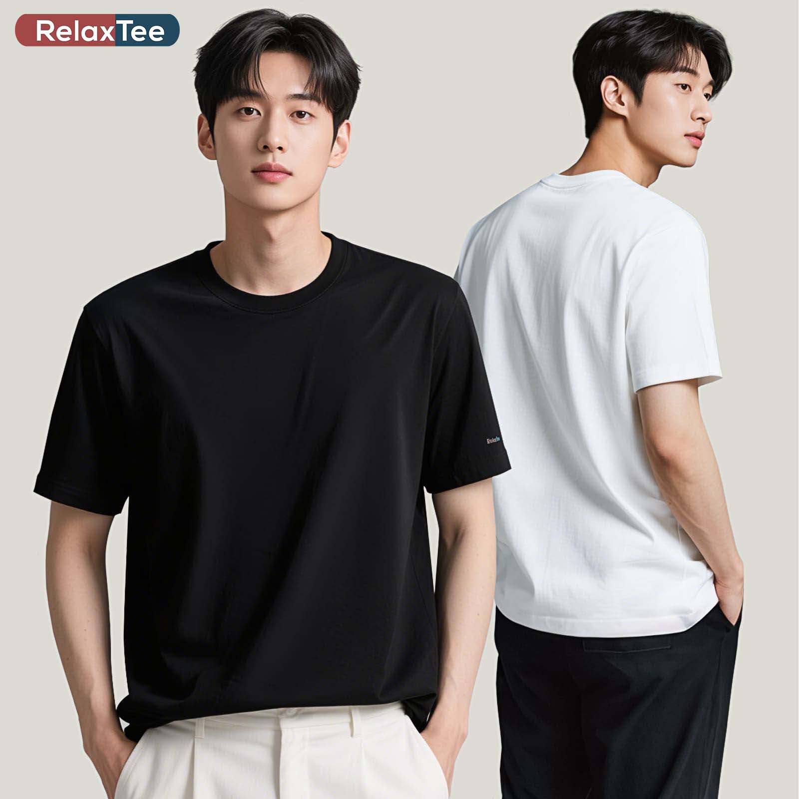 RelaxTee เสื้อยืดแขนสั้นยูนิเซ็กส์ 3 การป้องกัน ระบายอากาศดี สวมใส่สบาย กันน้ำ กันน้ำมัน กันคราบ ผ้าฝ้ายแท้ 100% อ่อนโยน