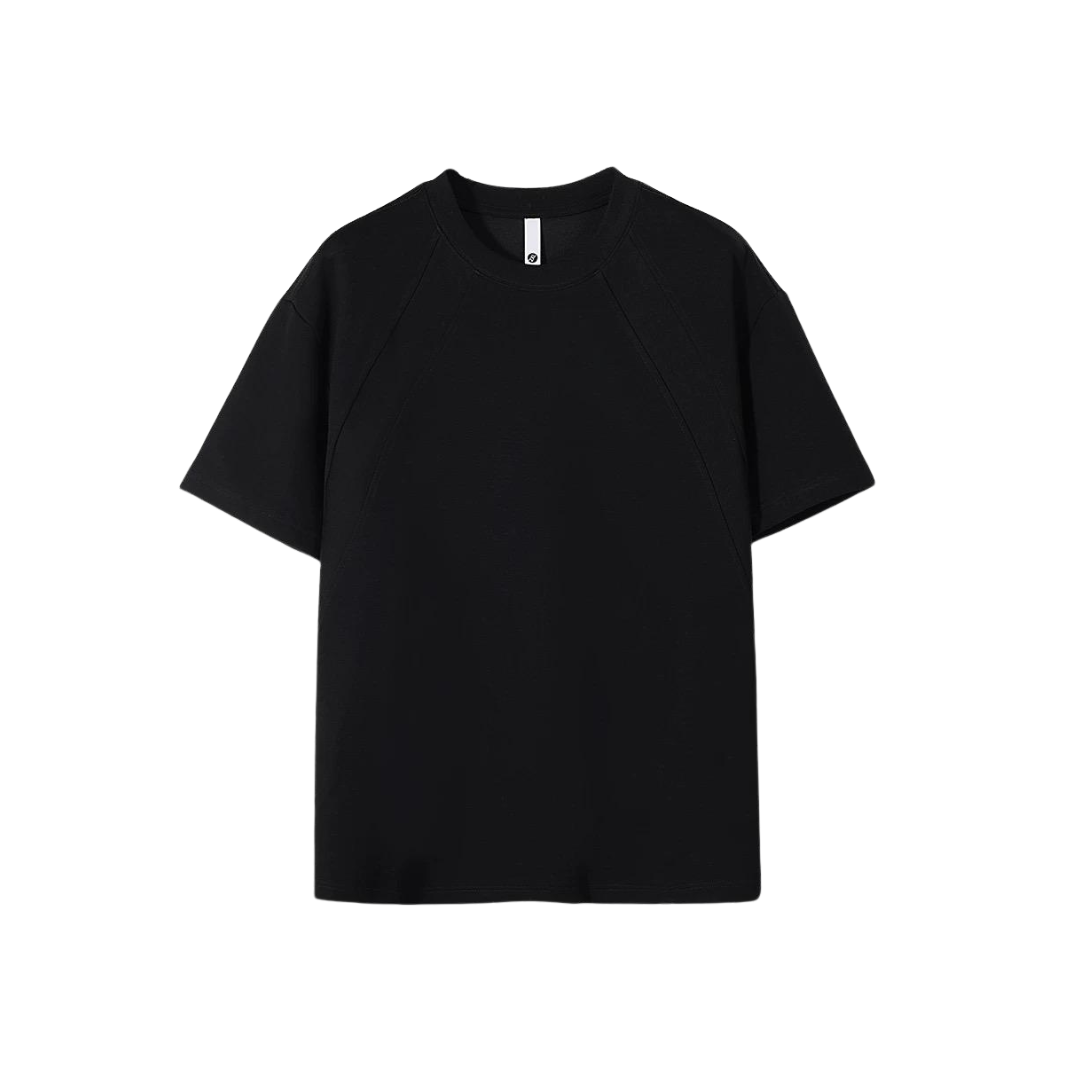 RelaxTee เสื้อคอกลมลาย  แขนสั้น ฤดูร้อนปี 2025 สำหรับผู้ชาย ดีไซน์บ่าตรง ใส่แล้วดูผอมเพรียว สไตล์สปอร์ต